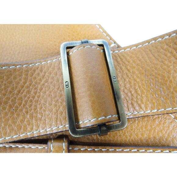 Christian Dior Saddle Bag – Tan Leather with Brass “CD” Hardware - Picture 12 of 15